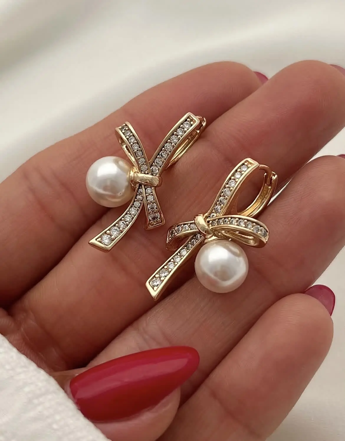 گوشواره مروارید پاپیون